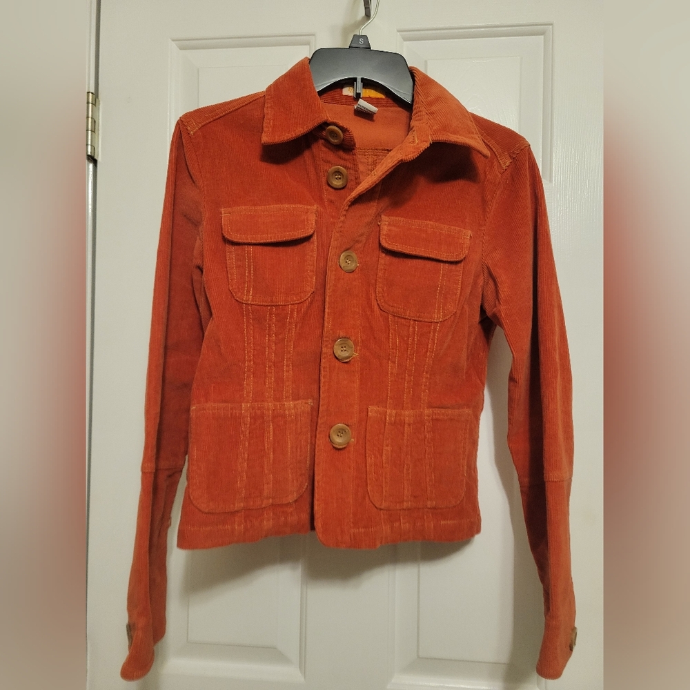 Women's Orange Corduroy Jacket